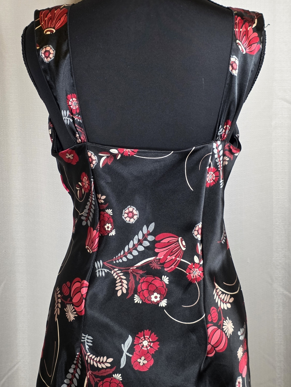 Y2K Satin Floral Empire Waist Dress - Picture 6 of 13